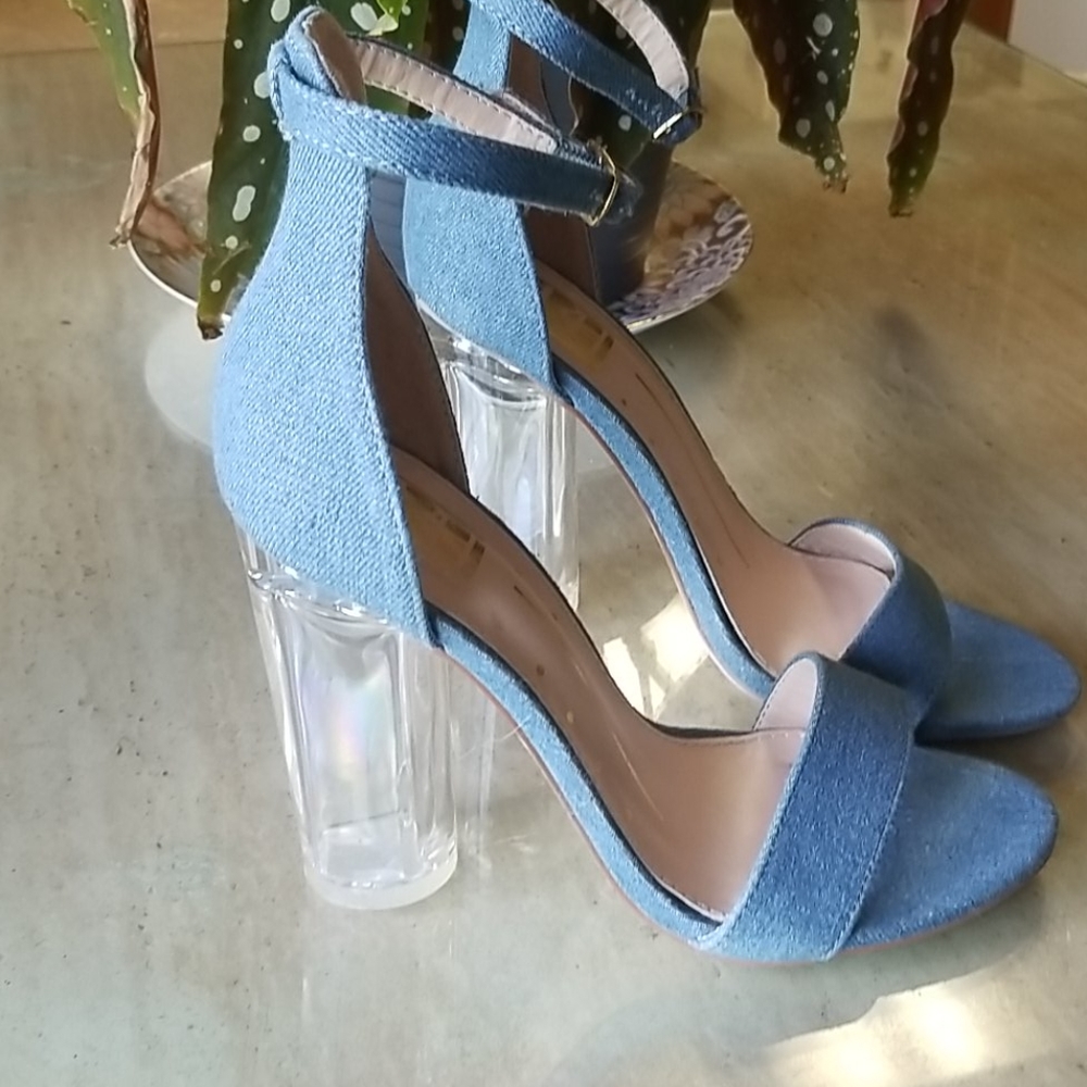 Denim heels